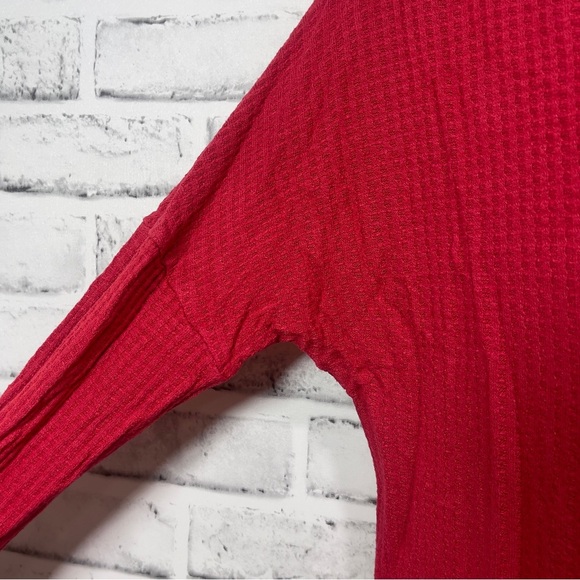 Lucky Brand Waffle Thermal Off Shoulder Neckline Top Small - Picture 5 of 6